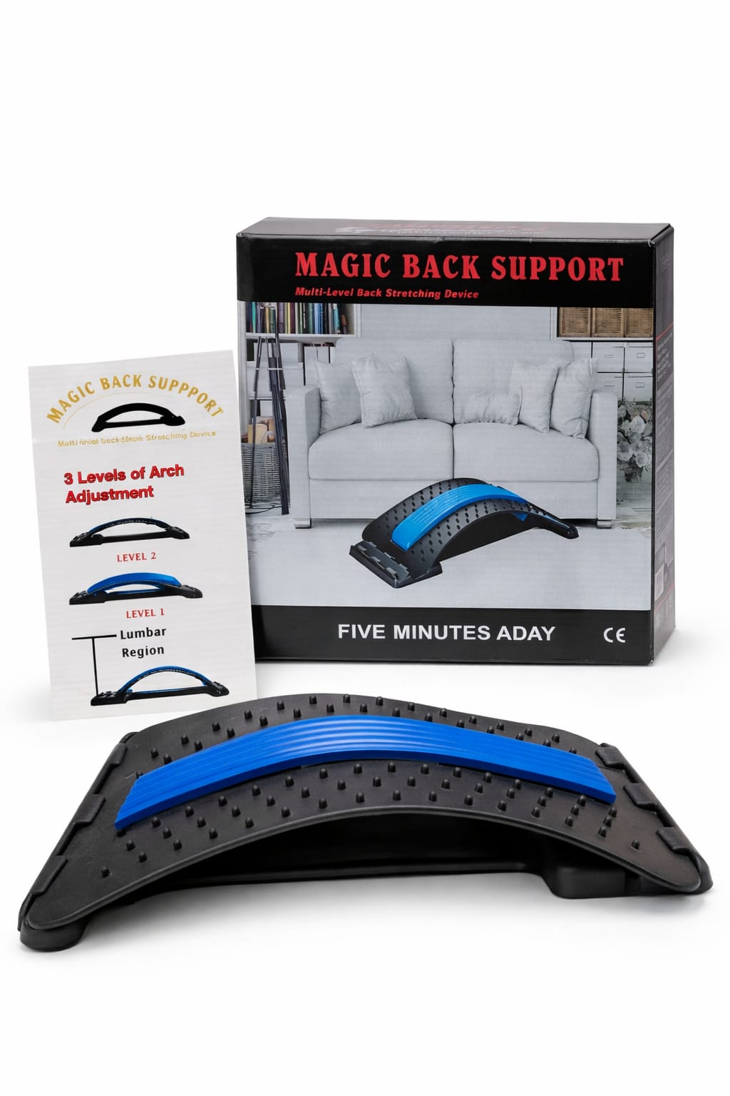 Rückenstrecker Lendenwirbelstütze mit 3 Stufen zur Entlastung der Wirbelsäule